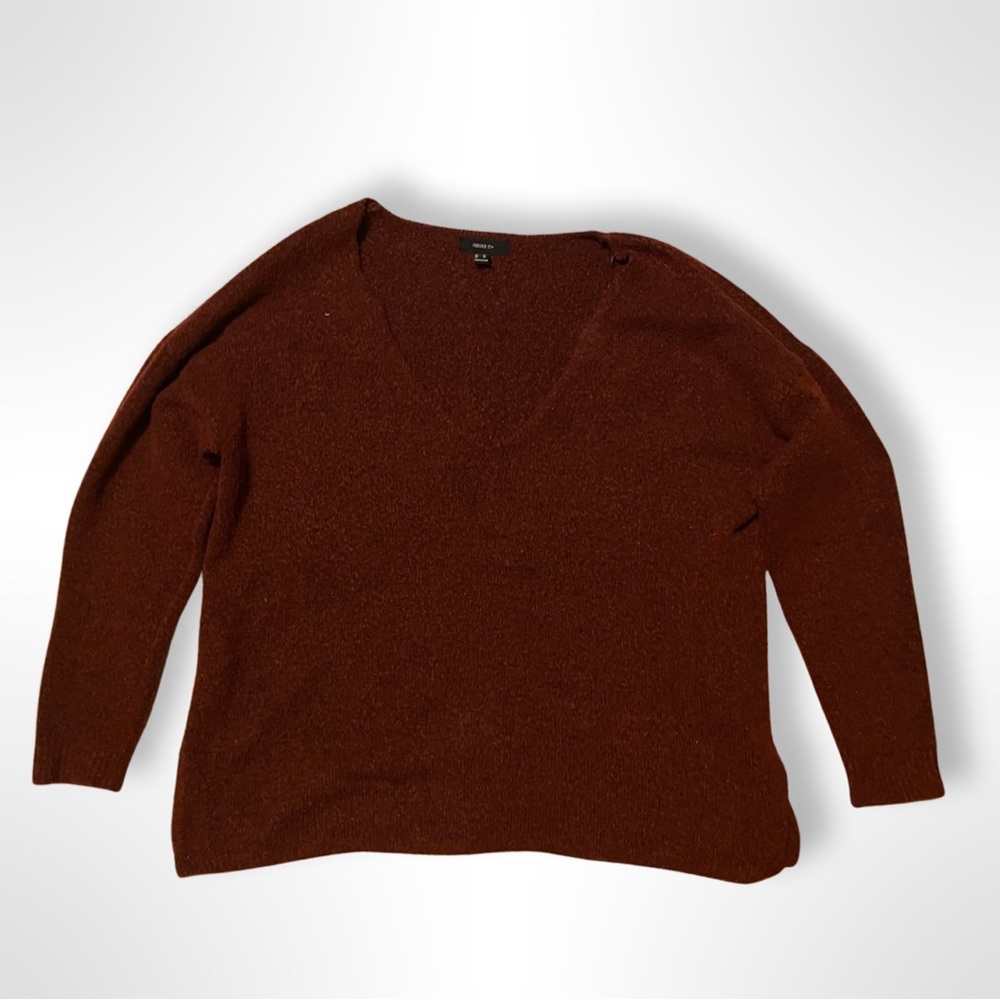 Forever21 Burgundy Red V-Neck Sweater